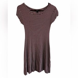 Forever 21 Burgundy Striped Short Sleeve Dress size S